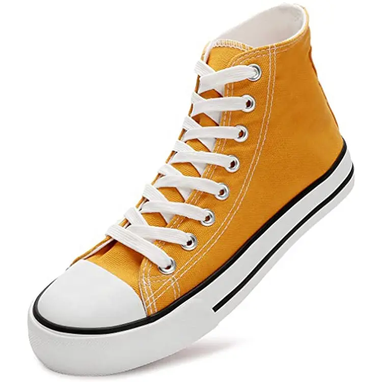 Canvas Sneakers Ups Rubber China High Top Lace Female OEM ODM Service Top Grade Women Casual Walking Shoes